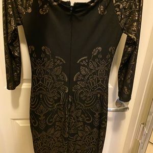 Le chateau black and gold embroidered mini dress